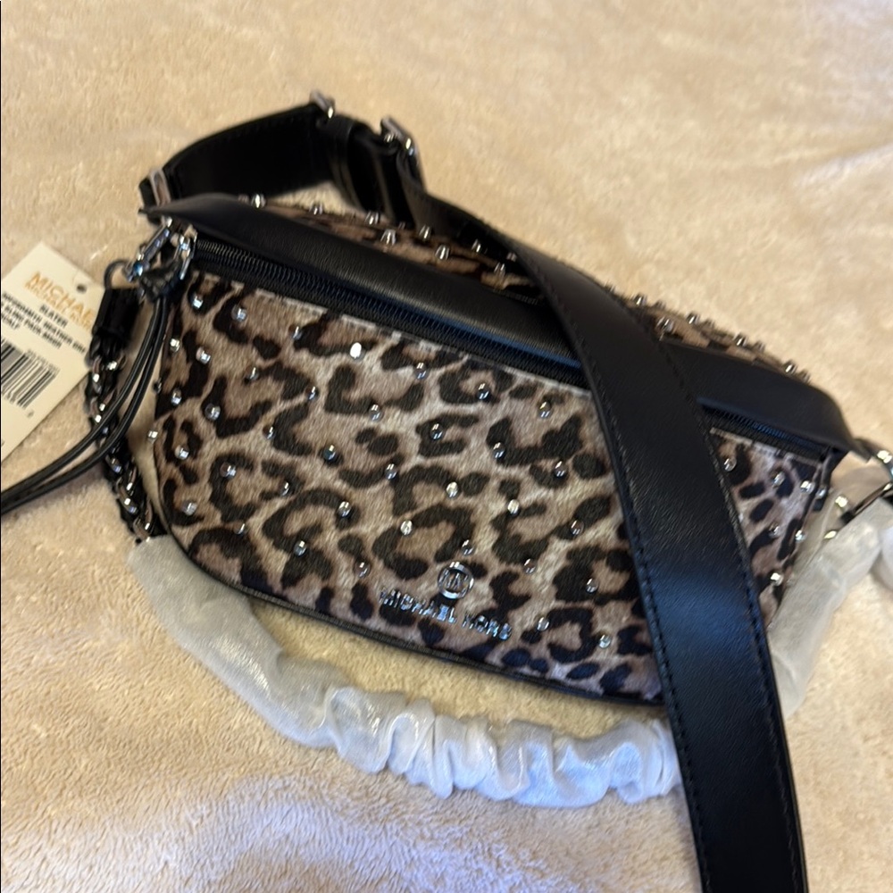 Michael Kors Black and Gray Animal Print Crossbody Bag - Picture 3 of 5